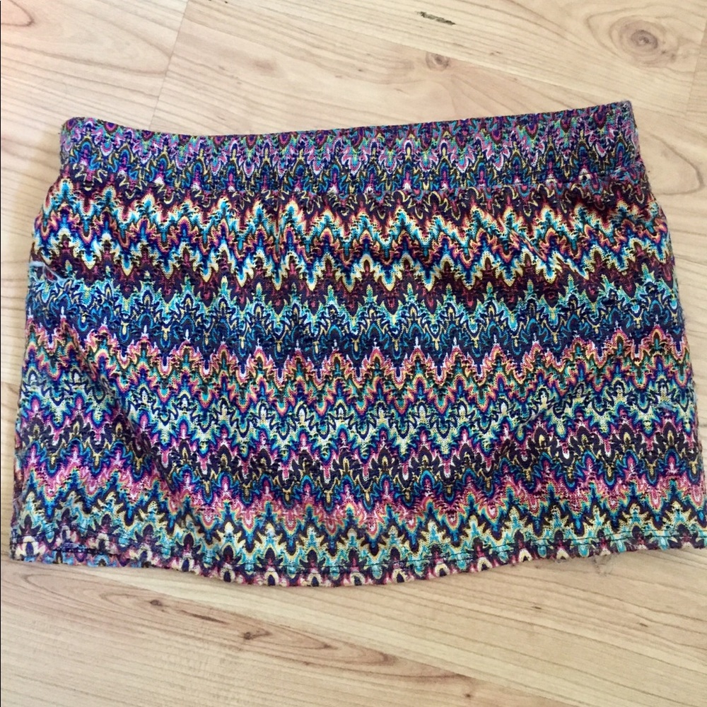 Multi colored mini skirt